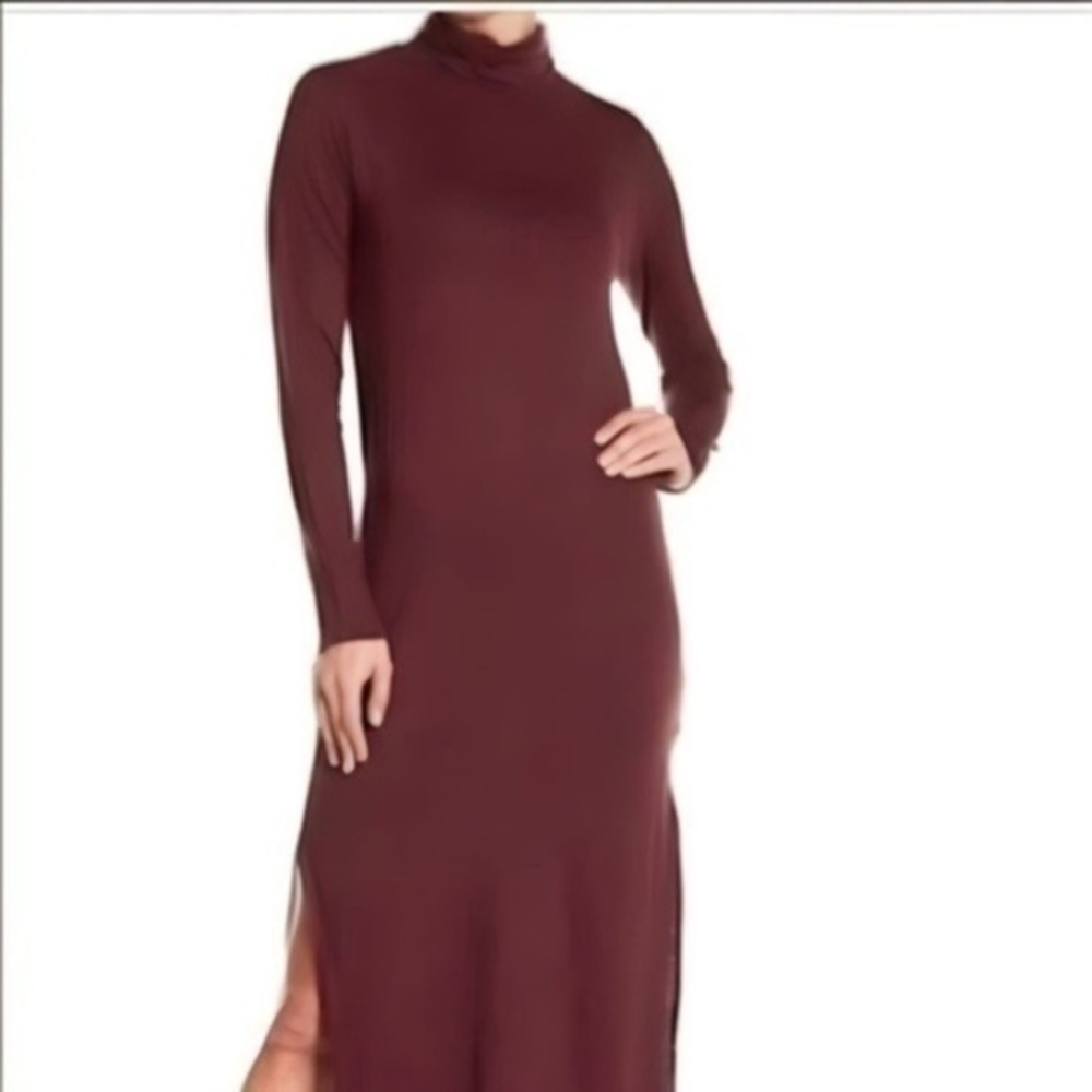 Maxi Turtleneck Dress Side Slits Long Sleeve - NWT​​​​​​​​​​​​